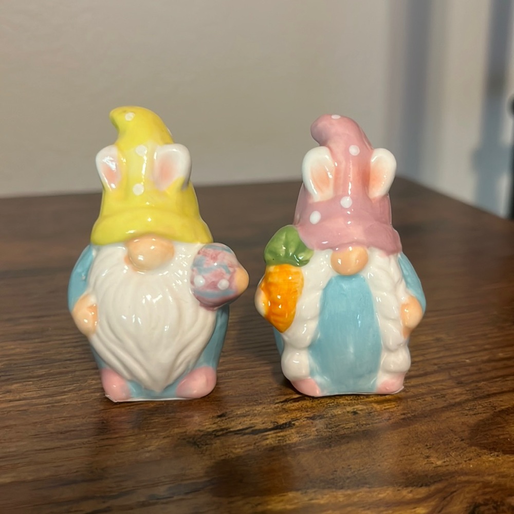 Mini Easter Gnome Salt and Pepper Shakers New Farmhouse Decor Spring